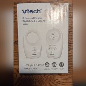 VTech baby monitor and gator baby blanket and Dr. browns anti colic bottle 3n1